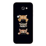 Le Balvo Samsung Galaxy A7 (2017) Uyumlu Kedi Halleri Baskılı Silikon Kılıf