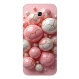Le Balvo Samsung Galaxy A7 (2017) Uyumlu Pembe Beyaz Kırık Toplar Baskılı Silikon Kılıf