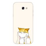 Le Balvo Samsung Galaxy A7 (2017) Uyumlu Sarı Kedi Yanakları Baskılı Silikon Kılıf
