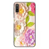 Le Balvo Samsung Galaxy A7 2018 Uyumlu Beyaz Papatyalar Baskılı Silikon Kılıf