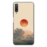 Le Balvo Samsung Galaxy A7 2018 Uyumlu Bulut ve Güneş Baskılı Silikon Kılıf