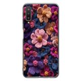 Le Balvo Samsung Galaxy A7 2018 Uyumlu Çiçek Örgüsü Baskılı Silikon Kılıf