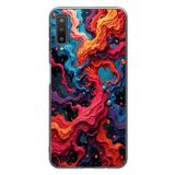 Le Balvo Samsung Galaxy A7 2018 Uyumlu Dalgaların İz Karışımı Baskılı Silikon Kılıf