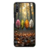 Le Balvo Samsung Galaxy A7 2018 Uyumlu Dört Mevsim Yaprakları Baskılı Silikon Kılıf