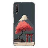 Le Balvo Samsung Galaxy A7 2018 Uyumlu Fuji Dağı Baskılı Silikon Kılıf