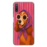 Le Balvo Samsung Galaxy A7 2018 Uyumlu Gözlüklü Köpek Baskılı Silikon Kılıf