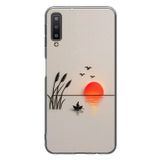 Le Balvo Samsung Galaxy A7 2018 Uyumlu Gün Batımı Çizim Baskılı Silikon Kılıf