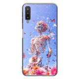 Le Balvo Samsung Galaxy A7 2018 Uyumlu İskelet Çiçekleri Baskılı Silikon Kılıf