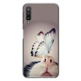 Le Balvo Samsung Galaxy A7 2018 Uyumlu Kelebekli Kedi Baskılı Silikon Kılıf