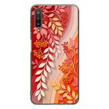 Le Balvo Samsung Galaxy A7 2018 Uyumlu Kırmızı Beyaz İğdeler Baskılı Silikon Kılıf