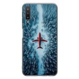 Le Balvo Samsung Galaxy A7 2018 Uyumlu Kış Ortasında Uçak Baskılı Silikon Kılıf