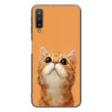 Le Balvo Samsung Galaxy A7 2018 Uyumlu Masum Kedi Baskılı Silikon Kılıf