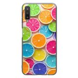 Le Balvo Samsung Galaxy A7 2018 Uyumlu Renkli Lime Dilimler Baskılı Silikon Kılıf