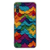 Le Balvo Samsung Galaxy A7 2018 Uyumlu Renkli Örgüler Baskılı Silikon Kılıf
