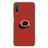 Le Balvo Samsung Galaxy A7 2018 Uyumlu Sade Kahve Kupası Baskılı Silikon Kılıf