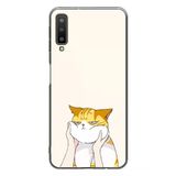 Le Balvo Samsung Galaxy A7 2018 Uyumlu Sarı Kedi Yanakları Baskılı Silikon Kılıf