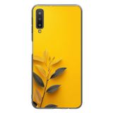 Le Balvo Samsung Galaxy A7 2018 Uyumlu Sarı Siyah Çiçekler Baskılı Silikon Kılıf