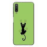 Le Balvo Samsung Galaxy A7 2018 Uyumlu Tutunan Kedi Baskılı Silikon Kılıf