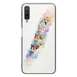 Le Balvo Samsung Galaxy A7 2018 Uyumlu Yağlı Boya Kediler Baskılı Silikon Kılıf