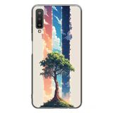 Le Balvo Samsung Galaxy A7 2018 Uyumlu Yalnız Ağaç Dört Mevsim Baskılı Silikon Kılıf