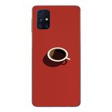 Le Balvo Samsung Galaxy M31s Uyumlu Sade Kahve Kupası Baskılı Silikon Kılıf