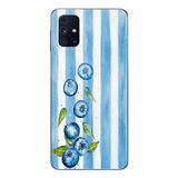 Le Balvo Samsung Galaxy M31s Uyumlu Yaban Mersinleri Baskılı Silikon Kılıf