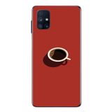 Le Balvo Samsung Galaxy M51 Uyumlu Sade Kahve Kupası Baskılı Silikon Kılıf