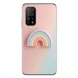 Le Balvo Xiaomi Mi 10 T Uyumlu Gökkuşağı Pastel Baskılı Silikon Kılıf