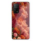 Le Balvo Xiaomi Mi 10 T Uyumlu Güller ve Bulutlar Baskılı Silikon Kılıf