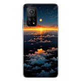 Le Balvo Xiaomi Mi 10 T Uyumlu Gün Batımı ve Ay Baskılı Silikon Kılıf