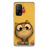 Le Balvo Xiaomi Mi 10 T Uyumlu Kedi Çizgisi Baskılı Silikon Kılıf
