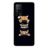 Le Balvo Xiaomi Mi 10 T Uyumlu Kedi Halleri Baskılı Silikon Kılıf