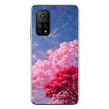 Le Balvo Xiaomi Mi 10 T Uyumlu Kırmızı Pembe Ağaçlar Baskılı Silikon Kılıf