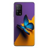 Le Balvo Xiaomi Mi 10 T Uyumlu Mavi Kelebek Baskılı Silikon Kılıf