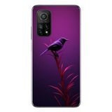 Le Balvo Xiaomi Mi 10 T Uyumlu Mor Kuş Dalda Baskılı Silikon Kılıf