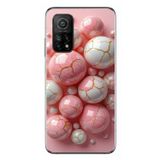 Le Balvo Xiaomi Mi 10 T Uyumlu Pembe Beyaz Kırık Toplar Baskılı Silikon Kılıf