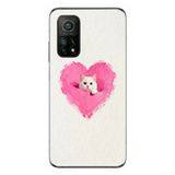 Le Balvo Xiaomi Mi 10 T Uyumlu Pembe Kalpli Kedi Baskılı Silikon Kılıf
