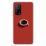 Le Balvo Xiaomi Mi 10 T Uyumlu Sade Kahve Kupası Baskılı Silikon Kılıf