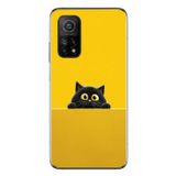 Le Balvo Xiaomi Mi 10 T Uyumlu Sarı Gözlü Kedi Baskılı Silikon Kılıf