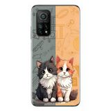Le Balvo Xiaomi Mi 10 T Uyumlu Sarı ve Siyah Kedi Baskılı Silikon Kılıf
