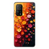 Le Balvo Xiaomi Mi 10 T Uyumlu Sonbahar Çiçekleri Baskılı Silikon Kılıf