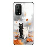 Le Balvo Xiaomi Mi 10 T Uyumlu Sonbahar Kedileri Baskılı Silikon Kılıf