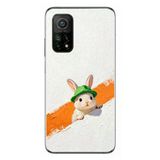 Le Balvo Xiaomi Mi 10 T Uyumlu Yeşil Şapkalı Tavşan Baskılı Silikon Kılıf