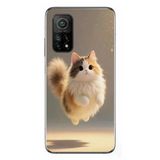 Le Balvo Xiaomi Mi 10 T Uyumlu Zıplayan Kedi Baskılı Silikon Kılıf