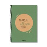 Le Color 2015074/2 Yeşil A4 Eco Kraft Spiralli Kareli Defter