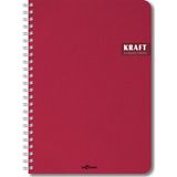 Le Color 2017105/1/K Kırmızı 17x24 Kraft Spiralli Çizgili Defter