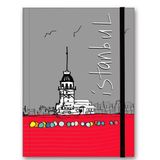 Le Color Çizgili Lastikli Kız Kulesi Renkli İstanbul Defter