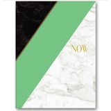 Le Color Çizgili Mint Mermer Mini Defter