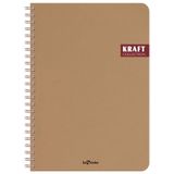 Le Color Kraft Ofis Spiralli Çizgili Kahve Defter