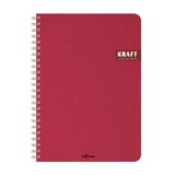 Le Color Kraft Ofis Spiralli Çizgili Kırmızı Defter